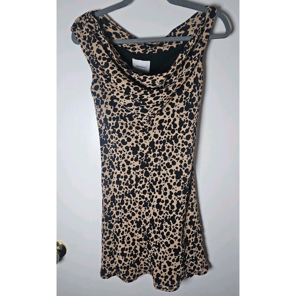 Reformation Kristine Slip Mini Dress Size 2 Leopard Animal Print Viscose Brown